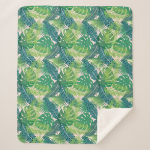 Palm Leaf Pattern-dekens Sherpa Deken