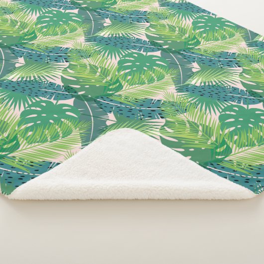 Palm Leaf Pattern-dekens Sherpa Deken (3/4)