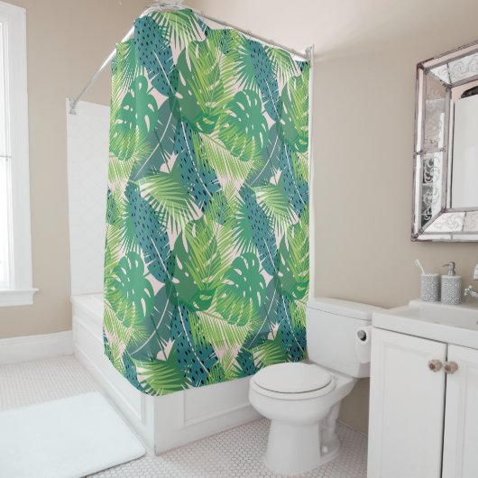 Palm Leaf Pattern douchergordijn Douchegordijn (In situ)