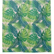 Palm Leaf Pattern douchergordijn