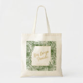 Palm Leaf Personalized Destination Wedding Welcome Tote Bag (Voorkant)