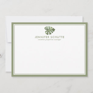 Palm Leaf Personalized Realty Agent Stationery Notitiekaartje