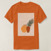 Palm Leaf Pottery Contemmodern Minimal Boho Art PC T-shirt (Design voorkant)