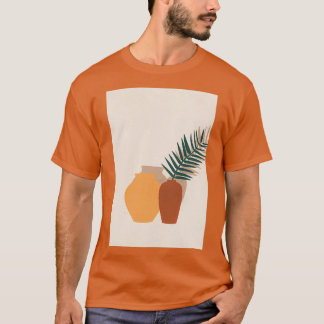Palm Leaf Pottery Contemmodern Minimal Boho Art PC T-shirt