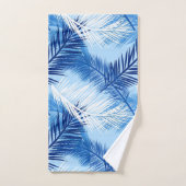 Palm Leaf Print, Cobalt, White en Sky Blue Bad Handdoek (Handdoek)