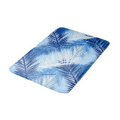 Palm Leaf Print, Cobalt, White en Sky Blue Badmat (Gekanteld)