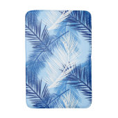Palm Leaf Print, Cobalt, White en Sky Blue Badmat (Voorkant Verticaal)