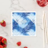 Palm Leaf Print, Cobalt, White en Sky Blue Servet (Insitu)