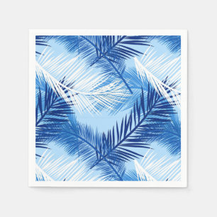 Palm Leaf Print, Cobalt, White en Sky Blue Servet