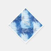 Palm Leaf Print, Cobalt, White en Sky Blue Servet (Hoek)