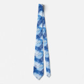 Palm Leaf Print, Cobalt, White en Sky Blue Stropdas (Voorkant)