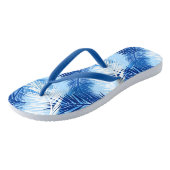 Palm Leaf Print, Cobalt, White en Sky Blue Teenslippers (Schuin)