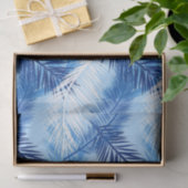 Palm Leaf Print, Cobalt, White en Sky Blue Tissuepapier (Geschenk)
