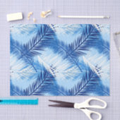Palm Leaf Print, Cobalt, White en Sky Blue Tissuepapier (Craft)