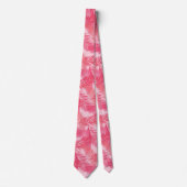 Palm Leaf Print, Coral, Peach en Deep Pink Stropdas (Voorkant)