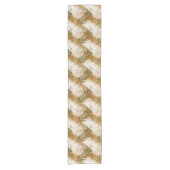 Palm Leaf Print, Donkerbruin, Tan en beige Korte Tafelloper (Voorkant)