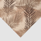 Palm Leaf Print, Donkerbruin, Tan en beige Tissuepapier (Detail)