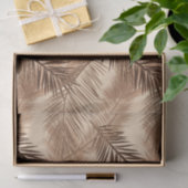 Palm Leaf Print, Donkerbruin, Tan en beige Tissuepapier (Geschenk)