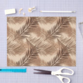 Palm Leaf Print, Donkerbruin, Tan en beige Tissuepapier (Craft)