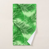 Palm Leaf Print, Emerald and Light Lime Green Bad Handdoek (Handdoek)