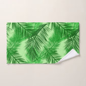 Palm Leaf Print, Emerald and Light Lime Green Bad Handdoek (Handdoek)