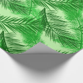 Palm Leaf Print, Emerald and Light Lime Green Cadeaupapier (Hoek)