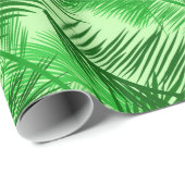 Palm Leaf Print, Emerald and Light Lime Green Cadeaupapier (Rol Hoek)