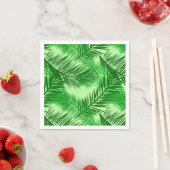 Palm Leaf Print, Emerald and Light Lime Green Servet (Insitu)