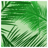 Palm Leaf Print, Emerald and Light Lime Green Stof (Close Up)