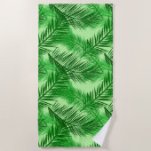 Palm Leaf Print, Emerald and Light Lime Green Strandlaken (Voorkant)