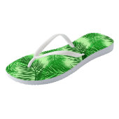 Palm Leaf Print, Emerald and Light Lime Green Teenslippers (Schuin)