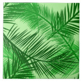 Palm Leaf Print, Emerald and Light Lime Green Tegeltje (Voorkant)