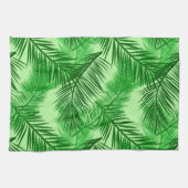 Palm Leaf Print, Emerald and Light Lime Green Theedoek (Horizontaal)