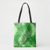 Palm Leaf Print, Emerald and Light Lime Green Tote Bag (Voorkant)