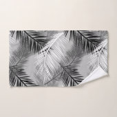 Palm Leaf Print, Grey / Grey, Black and White Bad Handdoek (Handdoek)