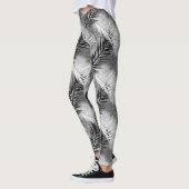 Palm Leaf Print, Grey / Grey, Black and White Leggings (Links)