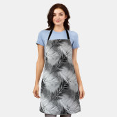 Palm Leaf Print, Grey / Grey, Black and White Schort (Gedragen)