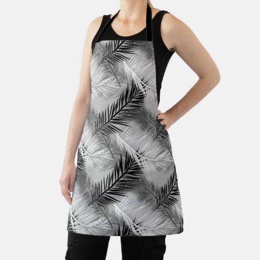 Palm Leaf Print, Grey / Grey, Black and White Schort (Insitu)