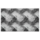 Palm Leaf Print, Grey / Grey, Black and White Stof (Fat Quarter)