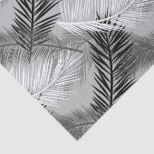 Palm Leaf Print, Grey / Grey, Black and White Tissuepapier (Detail)