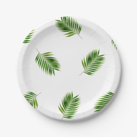 Palm Leaf Print Tropical Paper-Borden Papieren Bordje (Voorkant)