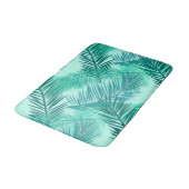 Palm Leaf Print, Turquoise, Blauwgroen en Aqua Badmat (Gekanteld)