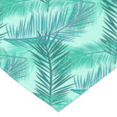Palm Leaf Print, Turquoise, Blauwgroen en Aqua Korte Tafelloper (Hoek)