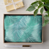 Palm Leaf Print, Turquoise, Blauwgroen en Light Aq Tissuepapier (Geschenk)