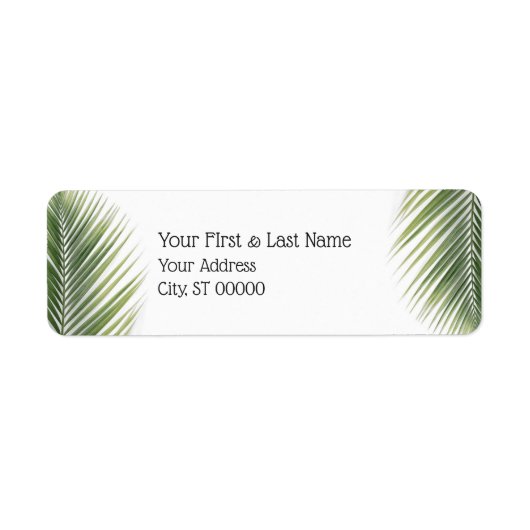 Palm Leaf retourlabel Etiket (Voorkant)