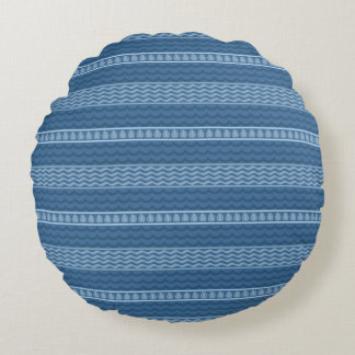 Palm Leaf Ronde Kussen Ocean Beach Golven Tropisch