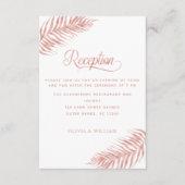 Palm Leaf Roos Gold White Weduwen Reception Informatiekaartje (Voorkant)