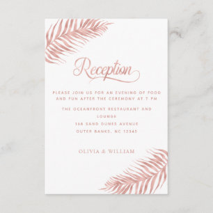 Palm Leaf Roos Gold White Weduwen Reception Informatiekaartje