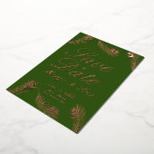 Palm Leaf Save the Date Green Gold Ppress Folie Uitnodiging (Gedraaid)