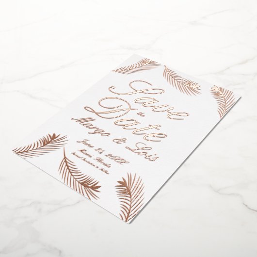 Palm Leaf Save the Date Ppress Folie Invitation Folie Uitnodiging (Gedraaid)